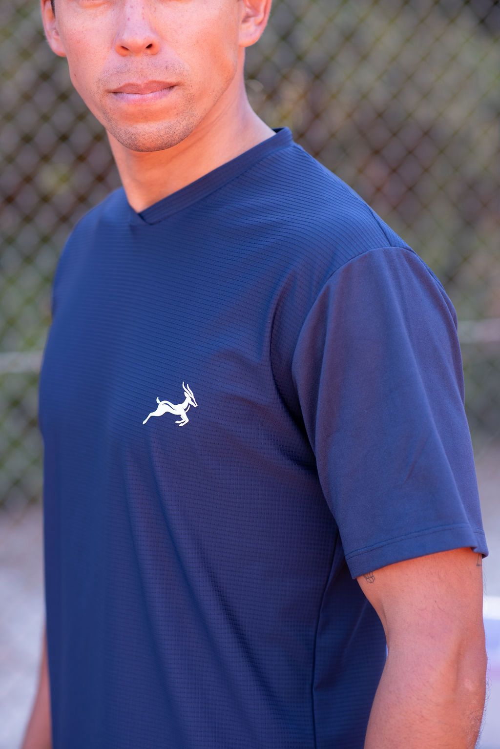 Navy V-neck tennis t-shirt, Nordi Activewear