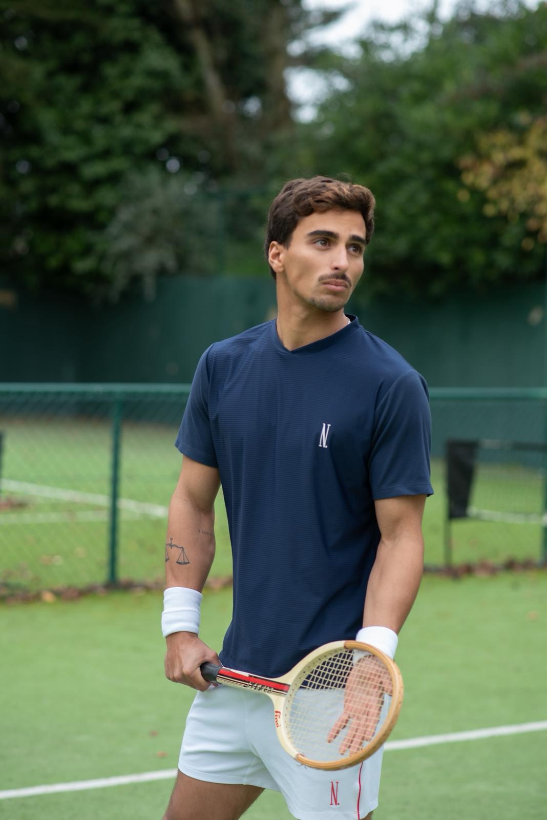 Navy V-neck tennis t-shirt, Nordi Activewear