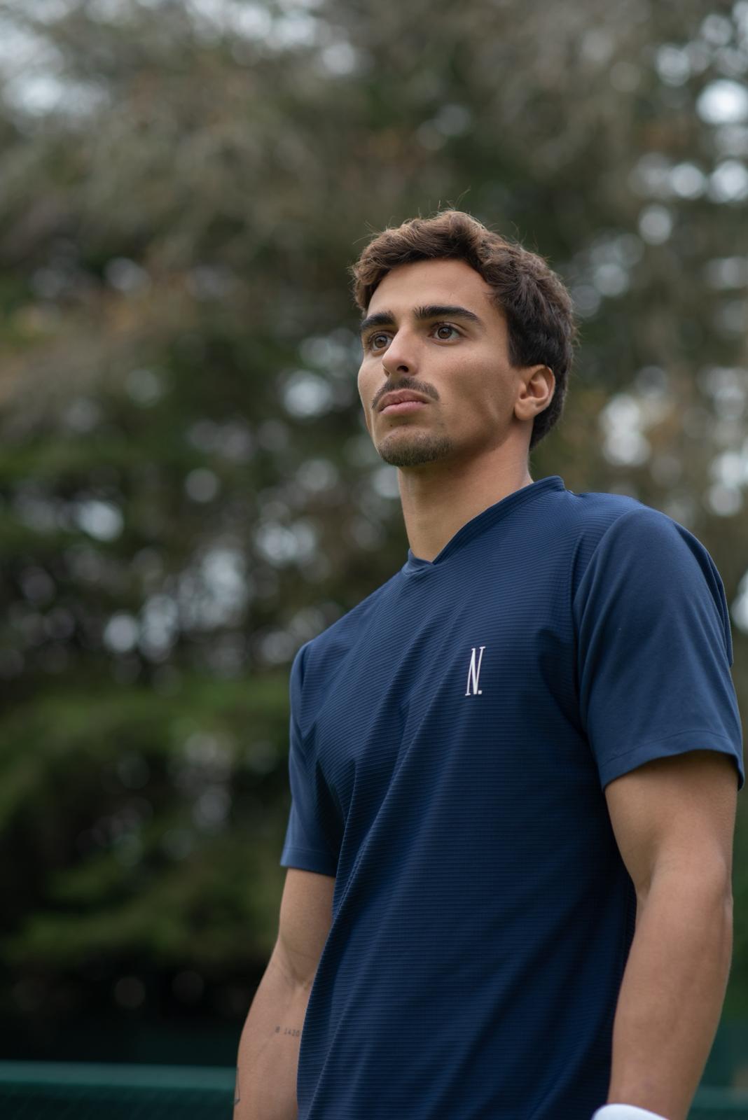 Navy V-neck tennis t-shirt, Nordi Activewear